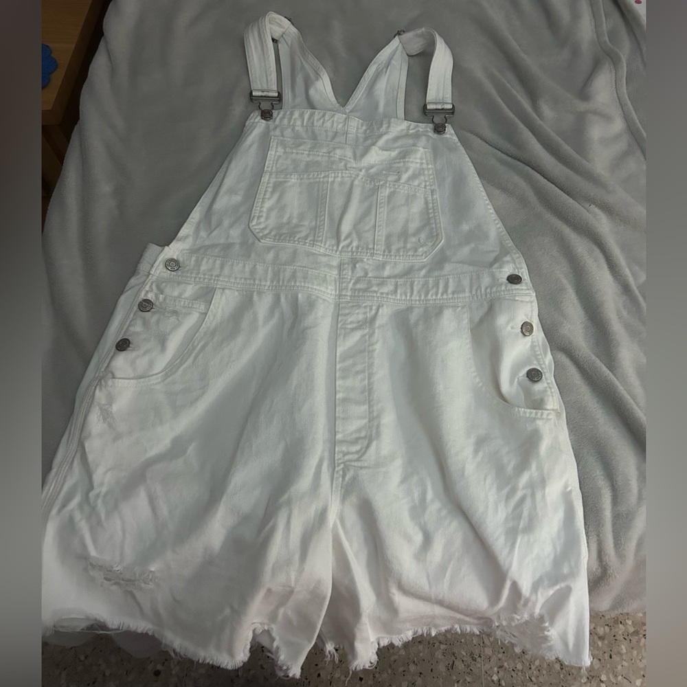 White Short Overalls
